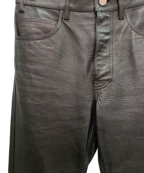CELINE（セリーヌ）CELINE (セリーヌ) ラムレザーパンツ ブラック サイズ:44の古着・服飾アイテム