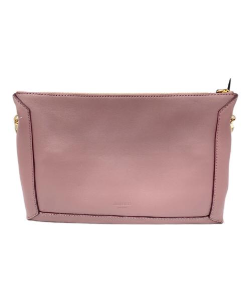 JIMMY CHOO（ジミーチュウ）JIMMY CHOO (ジミーチュウ) レザーショルダーバッグ ピンク×ゴールドの古着・服飾アイテム