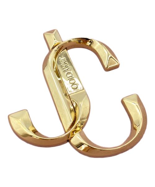 JIMMY CHOO（ジミーチュウ）JIMMY CHOO (ジミーチュウ) レザーショルダーバッグ ピンク×ゴールドの古着・服飾アイテム