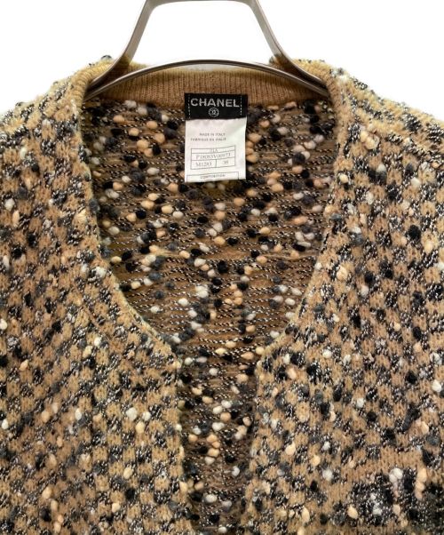 CHANEL（シャネル）CHANEL (シャネル) ニットカーディガン ベージュ×グレー サイズ:38の古着・服飾アイテム