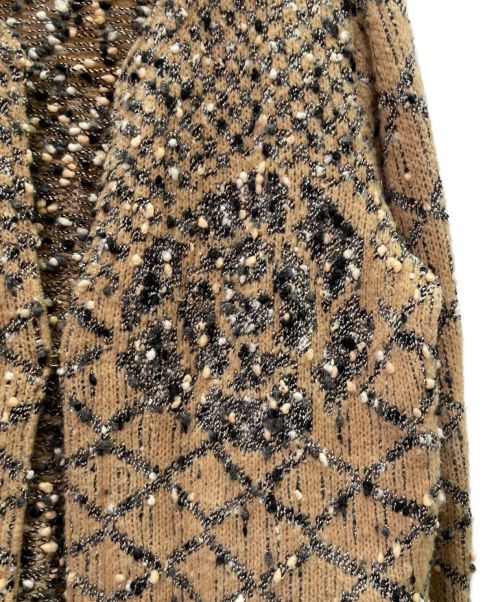 CHANEL（シャネル）CHANEL (シャネル) ニットカーディガン ベージュ×グレー サイズ:38の古着・服飾アイテム