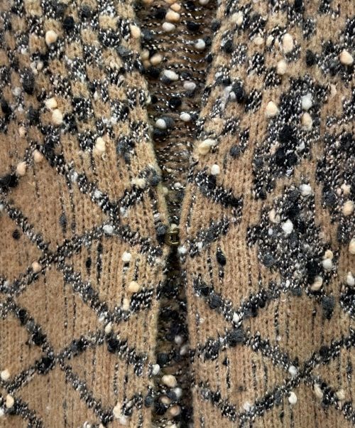 CHANEL（シャネル）CHANEL (シャネル) ニットカーディガン ベージュ×グレー サイズ:38の古着・服飾アイテム