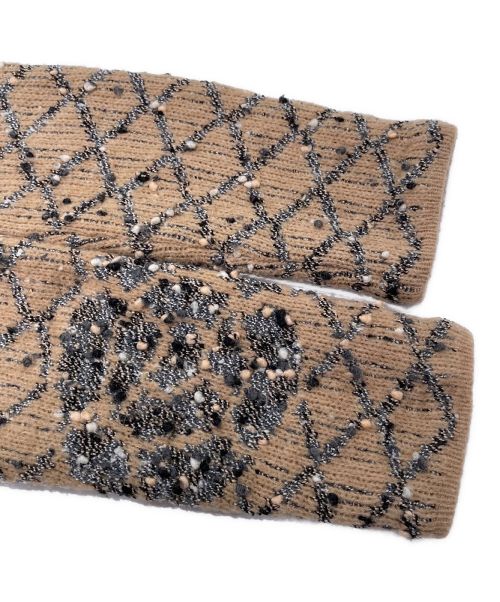 CHANEL（シャネル）CHANEL (シャネル) ニットカーディガン ベージュ×グレー サイズ:38の古着・服飾アイテム