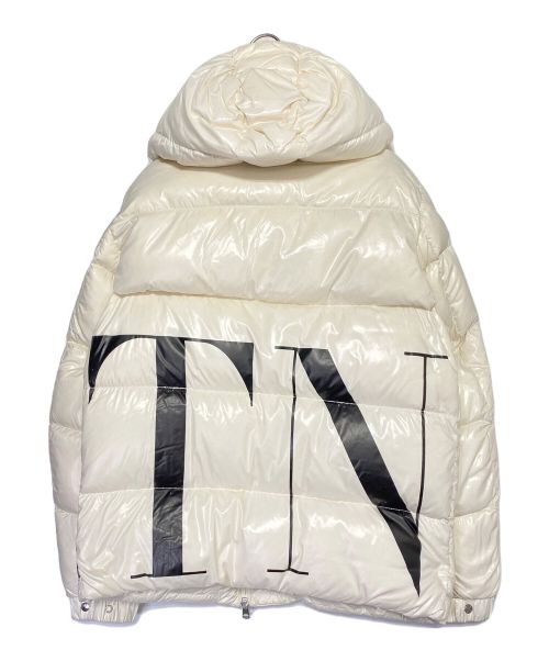 MONCLER（モンクレール）MONCLER (モンクレール) VALENTINO (ヴァレンティノ) ダウンジャケット ホワイト×ブラック サイズ:1の古着・服飾アイテム