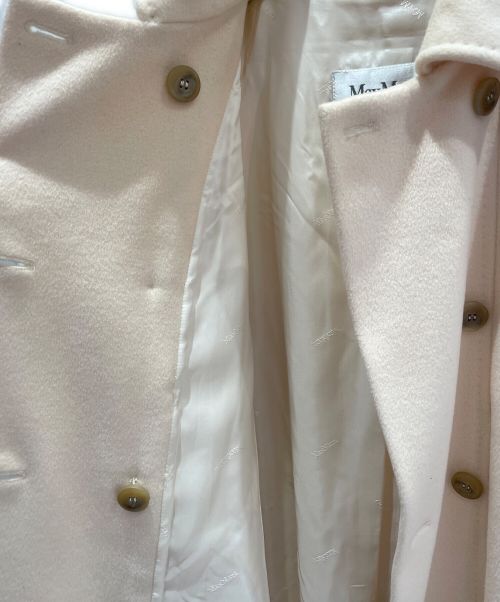 MaxMara（マックスマーラ）MaxMara (マックスマーラ) カシミヤ混ウールコート アイボリー サイズ:38の古着・服飾アイテム