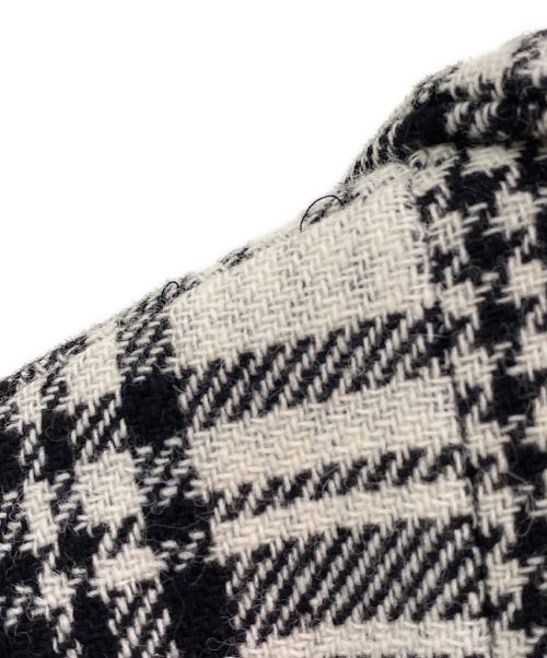 MSGM（エムエスジーエム）MSGM (エムエスジーエム) チェック柄ダブルブレストコート ホワイト×ブラック サイズ:40の古着・服飾アイテム