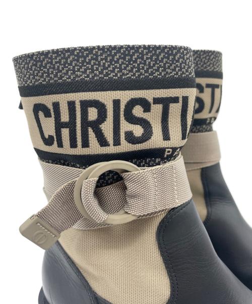 Christian Dior（クリスチャン ディオール）Christian Dior (クリスチャン ディオール) D-MAJORブーツ ブラック×ベージュ サイズ:38 1/2の古着・服飾アイテム