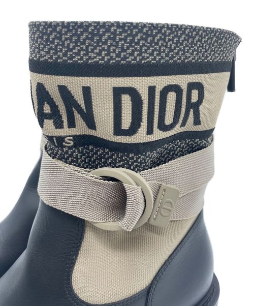 Christian Dior（クリスチャン ディオール）Christian Dior (クリスチャン ディオール) D-MAJORブーツ ブラック×ベージュ サイズ:38 1/2の古着・服飾アイテム