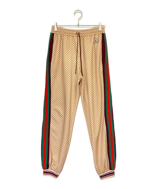 GUCCI（グッチ）GUCCI (グッチ) サイドラインロゴトラックパンツ ベージュ サイズ:Mの古着・服飾アイテム
