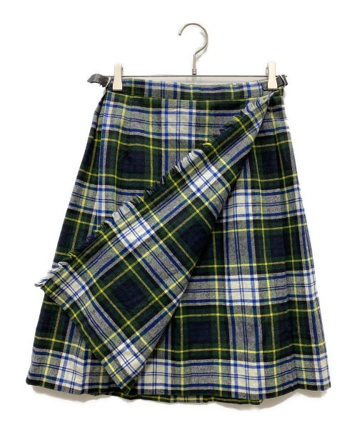 O'NEILL（オニール）O'NEILL (オニール) チェック柄ラップスカート グリーン×ブルー サイズ:36の古着・服飾アイテム