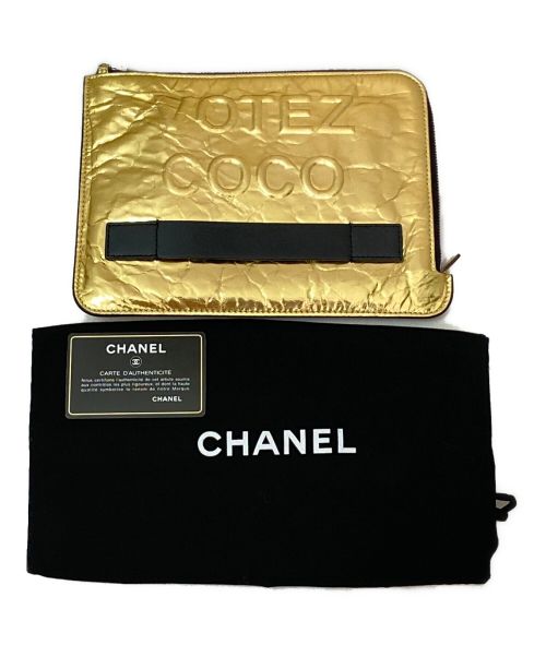 CHANEL（シャネル）CHANEL (シャネル) VOTEZ COCOハンドクラッチポーチ ゴールドの古着・服飾アイテム