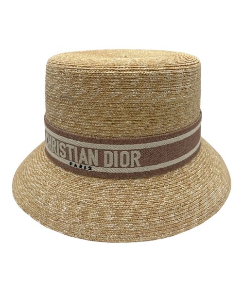 Christian Dior（クリスチャン ディオール）Christian Dior (クリスチャン ディオール) 天然ロゴテープハット ベージュ サイズ:58の古着・服飾アイテム
