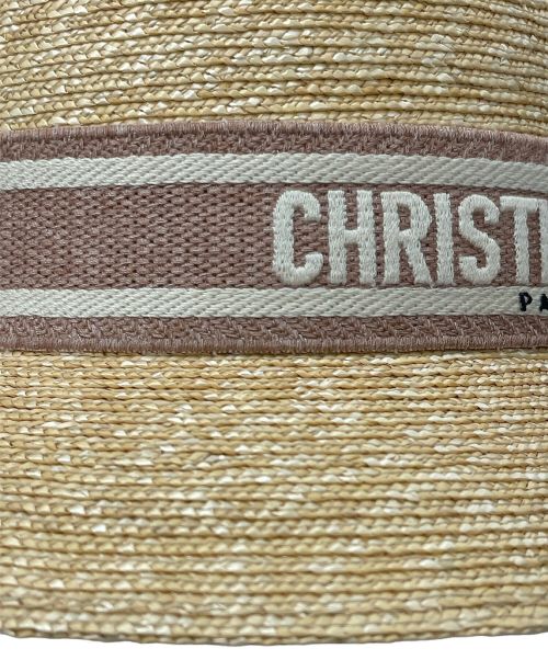 Christian Dior（クリスチャン ディオール）Christian Dior (クリスチャン ディオール) 天然ロゴテープハット ベージュ サイズ:58の古着・服飾アイテム