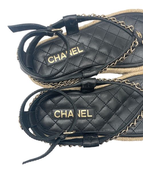 CHANEL（シャネル）CHANEL (シャネル) チェーン サンダル ブラック サイズ:35の古着・服飾アイテム