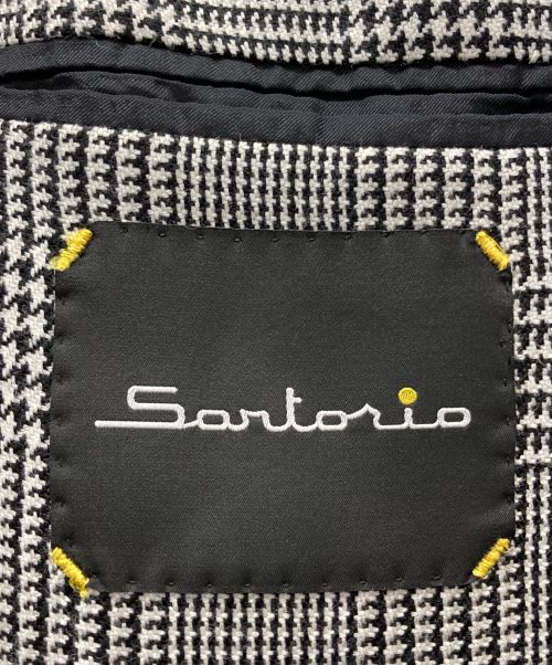 sartorio（サルトリオ）sartorio (サルトリオ) 千鳥格子ウールジャケット ライトグレー サイズ:46の古着・服飾アイテム