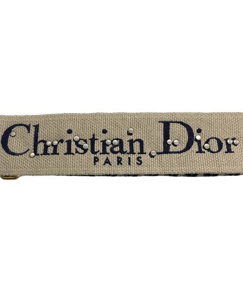 Christian Dior（クリスチャン ディオール）Christian Dior (クリスチャン ディオール) オブリーク ロゴ メダリオン ショルダーストラップ  ネイビーの古着・服飾アイテム