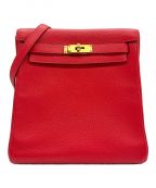 HERMESエルメス）の古着「ケリーアド PM/ゴールド金具/トゴ/ルージュクー/D刻印」｜レッド