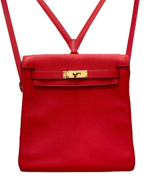 HERMES（エルメス）HERMES (エルメス) ケリーアド PM/ゴールド金具/トゴ/ルージュクー/D刻印 レッド サイズ:PMの古着・服飾アイテム