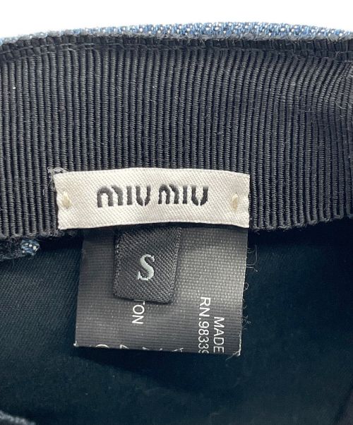 MIU MIU（ミュウミュウ）MIU MIU (ミュウミュウ) ロゴパッチ デニムキャップ インディゴ サイズ:Sの古着・服飾アイテム