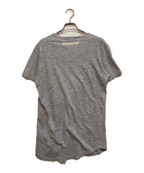 DSQUARED2（ディースクエアード）DSQUARED2 (ディースクエアード) VネックTシャツ ライトグレー サイズ:Mの古着・服飾アイテム