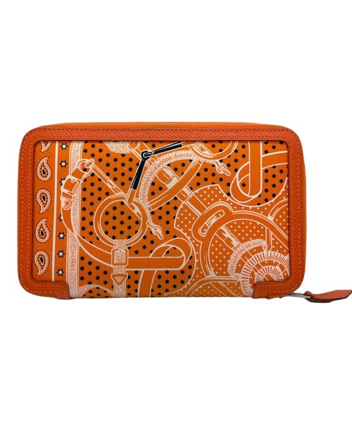 HERMES（エルメス）HERMES (エルメス) ソクワール シルク ウォレット オレンジの古着・服飾アイテム