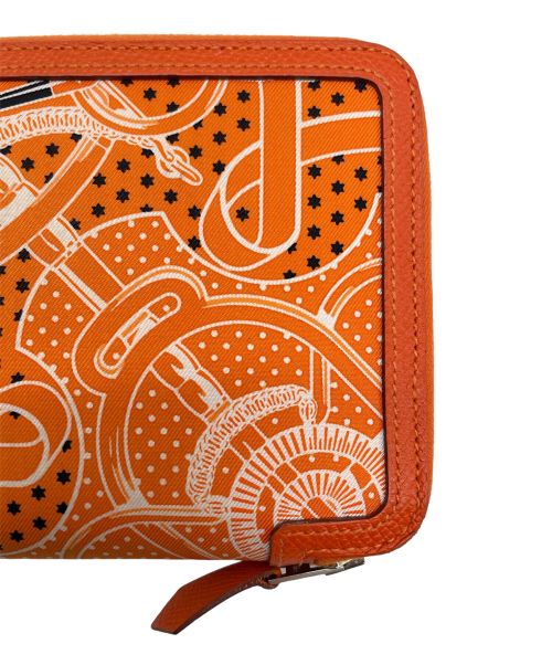 HERMES（エルメス）HERMES (エルメス) ソクワール シルク ウォレット オレンジの古着・服飾アイテム