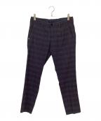 DIMATTIAディマッティア）の古着「コットンテーパードトラウザー」｜ボルドー×グレー