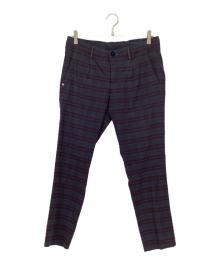 DIMATTIA（ディマッティア）の古着「コットンテーパードトラウザー」｜ボルドー×グレー