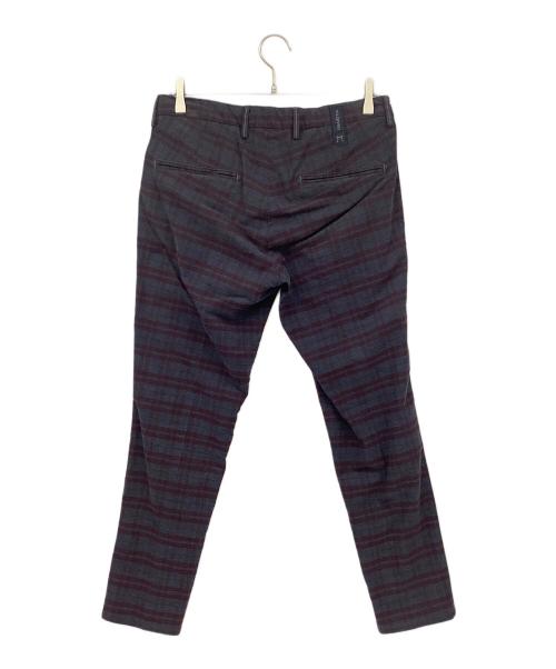 DIMATTIA（ディマッティア）DIMATTIA (ディマッティア) コットンテーパードトラウザー ボルドー×グレー サイズ:46の古着・服飾アイテム
