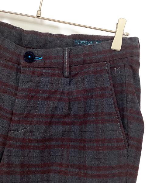 DIMATTIA（ディマッティア）DIMATTIA (ディマッティア) コットンテーパードトラウザー ボルドー×グレー サイズ:46の古着・服飾アイテム