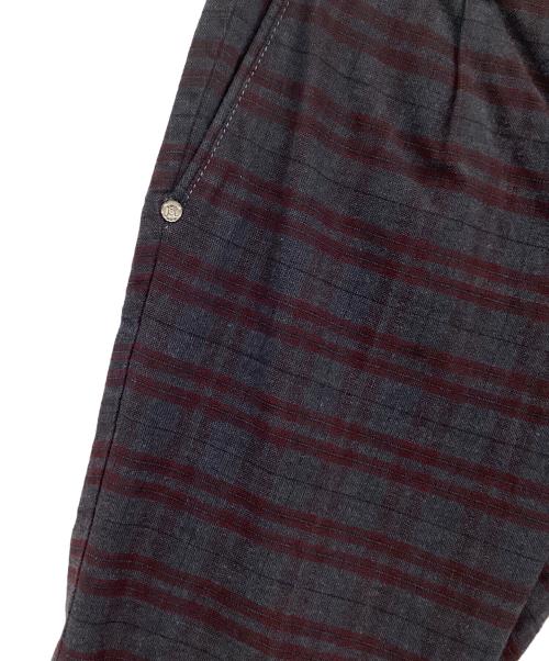 DIMATTIA（ディマッティア）DIMATTIA (ディマッティア) コットンテーパードトラウザー ボルドー×グレー サイズ:46の古着・服飾アイテム