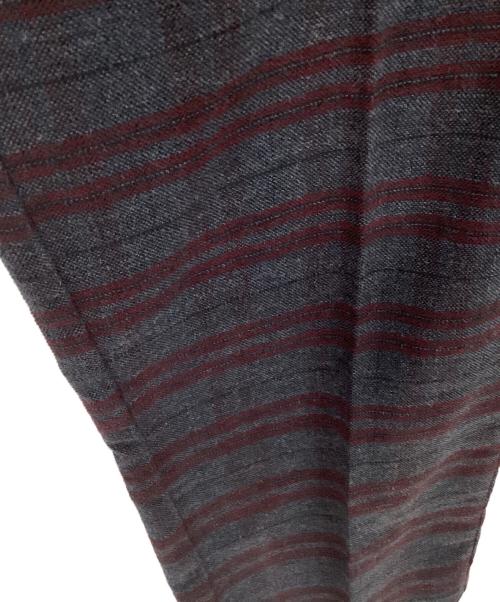 DIMATTIA（ディマッティア）DIMATTIA (ディマッティア) コットンテーパードトラウザー ボルドー×グレー サイズ:46の古着・服飾アイテム