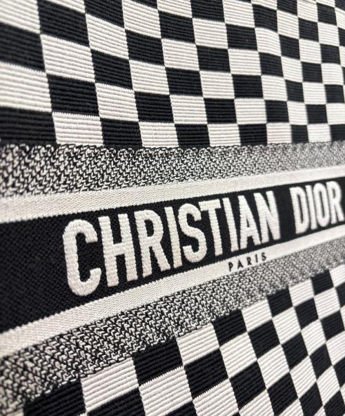 Christian Dior（クリスチャン ディオール）Christian Dior (クリスチャン ディオール) ブックトート  ブラック×ホワイト サイズ:ラージの古着・服飾アイテム