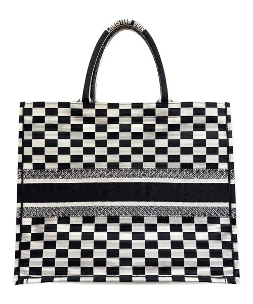 Christian Dior（クリスチャン ディオール）Christian Dior (クリスチャン ディオール) ブックトート  ブラック×ホワイト サイズ:ラージの古着・服飾アイテム