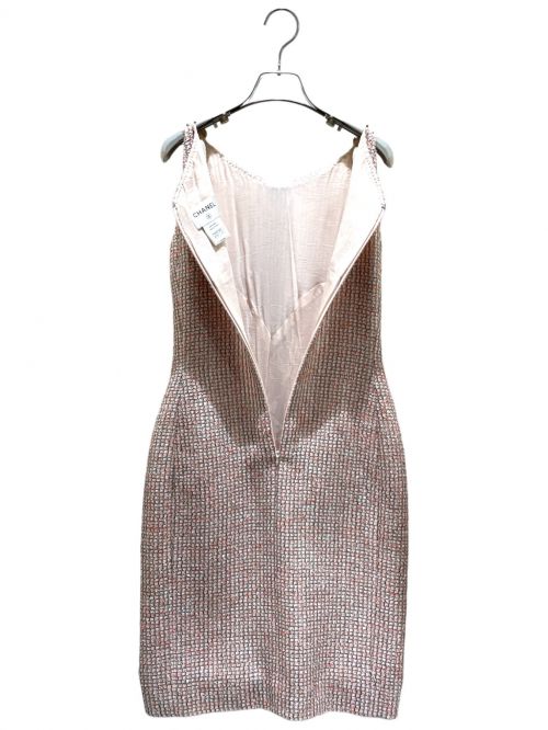 CHANEL（シャネル）CHANEL (シャネル) ツイードノースリーブワンピース ピンク サイズ:34の古着・服飾アイテム