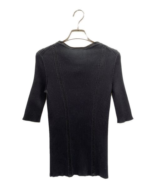 CHANEL（シャネル）CHANEL (シャネル) ココマークボタン ヘンリーネック カットソー ブラック サイズ:36の古着・服飾アイテム