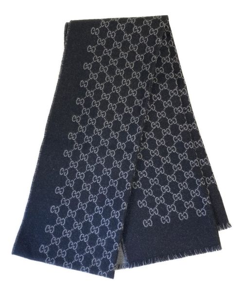 GUCCI（グッチ）GUCCI (グッチ) GG wool muffler（GGウールマフラー） ブラック サイズ:-の古着・服飾アイテム