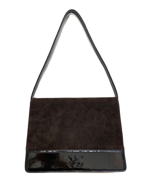 CHANEL（シャネル）CHANEL (シャネル) パテント切替ワンショルダーバッグ ブラック×ブラウンの古着・服飾アイテム