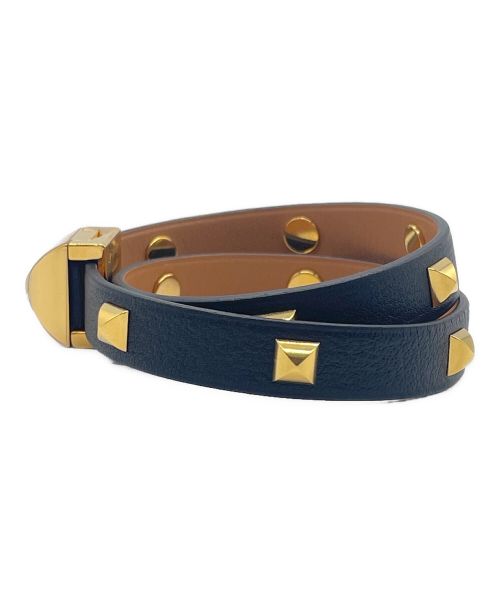 HERMES（エルメス）HERMES (エルメス) メドール アンフィニ クルー ドゥブル ブレスレット ブラック×ゴールド サイズ:Sの古着・服飾アイテム