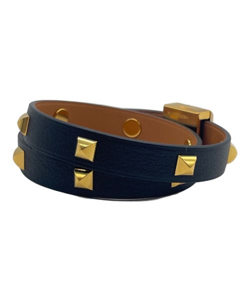 HERMES（エルメス）HERMES (エルメス) メドール アンフィニ クルー ドゥブル ブレスレット ブラック×ゴールド サイズ:Sの古着・服飾アイテム