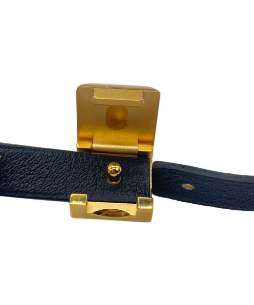 HERMES（エルメス）HERMES (エルメス) メドール アンフィニ クルー ドゥブル ブレスレット ブラック×ゴールド サイズ:Sの古着・服飾アイテム