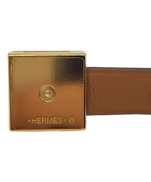 HERMES（エルメス）HERMES (エルメス) メドール アンフィニ クルー ドゥブル ブレスレット ブラック×ゴールド サイズ:Sの古着・服飾アイテム