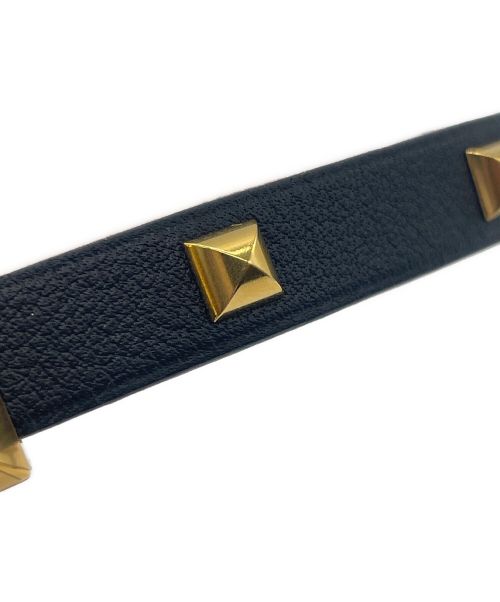 HERMES（エルメス）HERMES (エルメス) メドール アンフィニ クルー ドゥブル ブレスレット ブラック×ゴールド サイズ:Sの古着・服飾アイテム