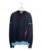 HERMESエルメス）の古着「カシミヤ 総柄 ニット」｜ネイビー