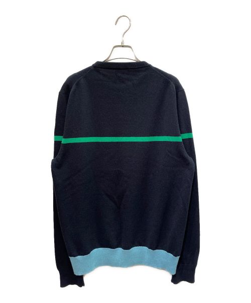 HERMES（エルメス）HERMES (エルメス) カシミヤ 総柄 ニット ネイビー サイズ:Lの古着・服飾アイテム