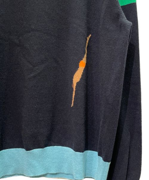 HERMES（エルメス）HERMES (エルメス) カシミヤ 総柄 ニット ネイビー サイズ:Lの古着・服飾アイテム