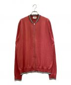 HERMESエルメス）の古着「シルク×カシミヤ ニット ジップアップカーディガン」｜レッド