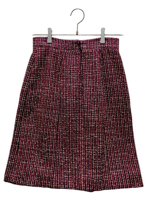 CHANEL（シャネル）CHANEL (シャネル) Tweed skirt レッド×ブラック サイズ:36の古着・服飾アイテム