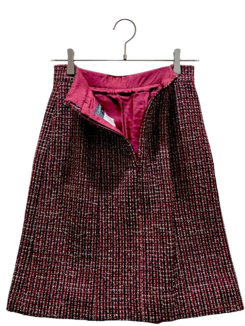 CHANEL（シャネル）CHANEL (シャネル) Tweed skirt レッド×ブラック サイズ:36の古着・服飾アイテム