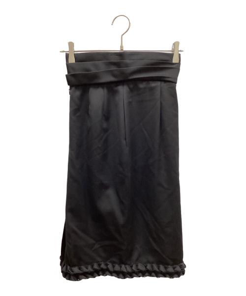 Yves Saint Laurent（イヴサンローラン）Yves Saint Laurent (イヴサンローラン) フリルコクーンスカート ブラック サイズ:34の古着・服飾アイテム